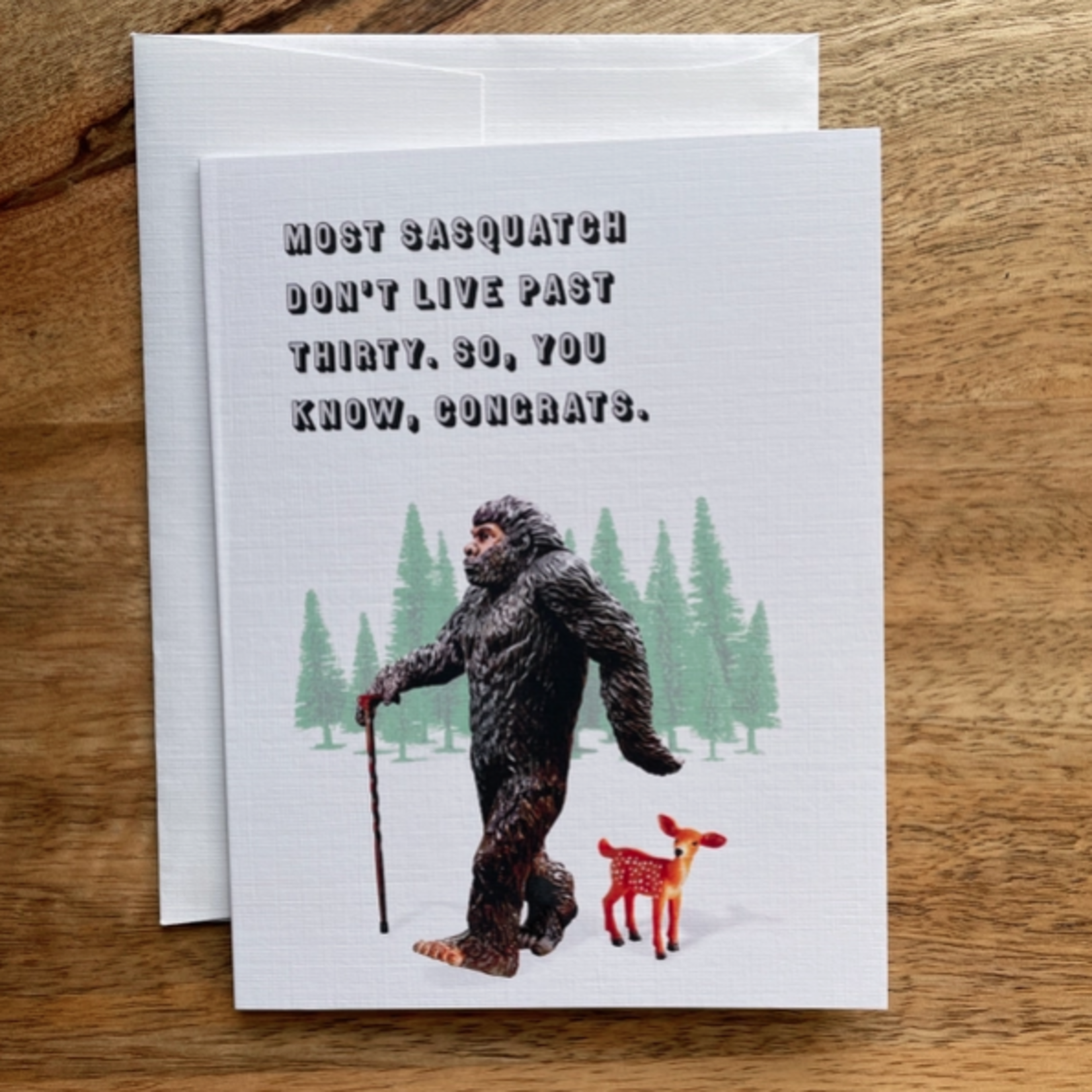 Greeting Cards - Birthday Sasquatch Past Thirty Birthday