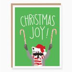 Greeting Cards - Christmas Christmas Joy Raccoon