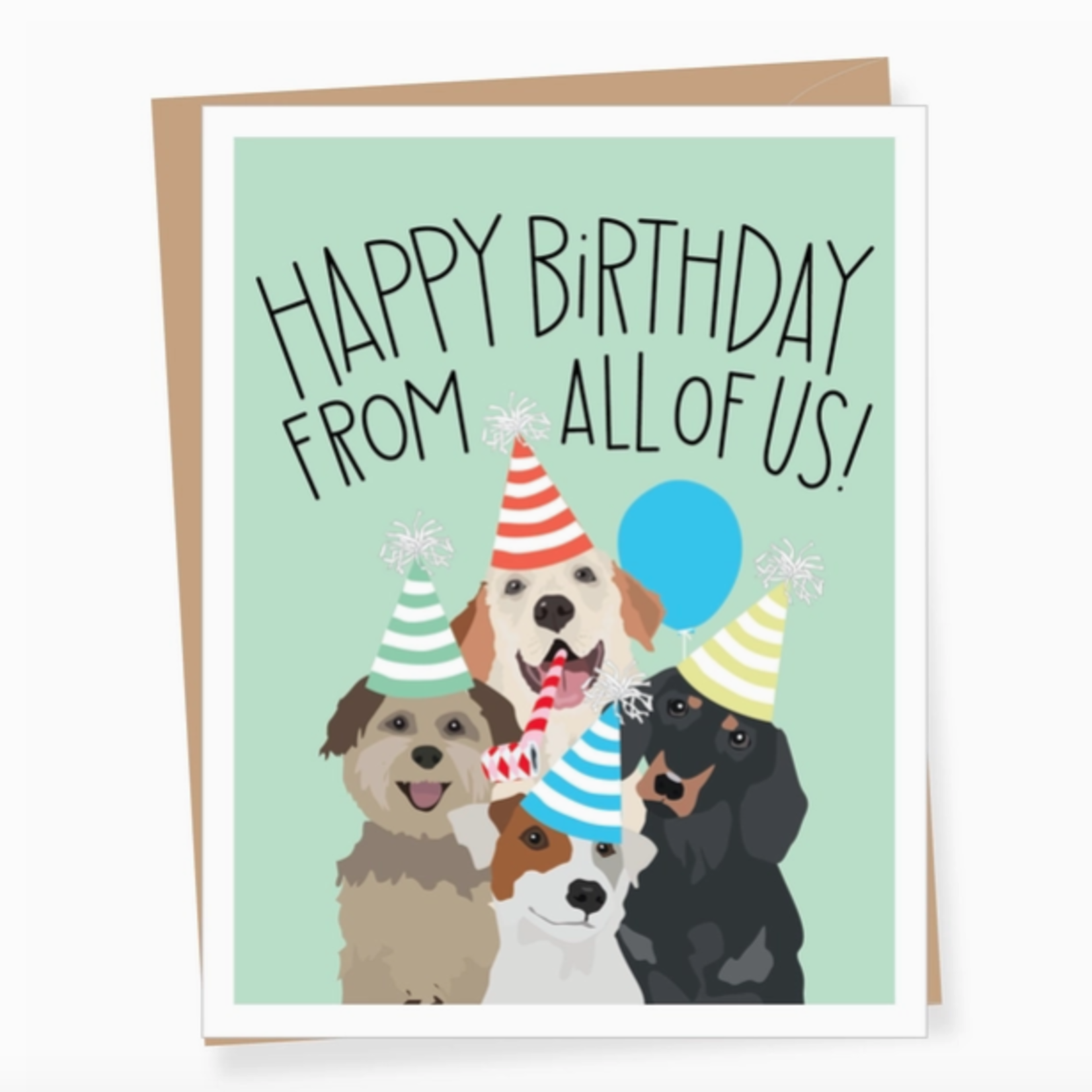 Greeting Cards - Birthday From All Of Us 4 Dogs Birthday