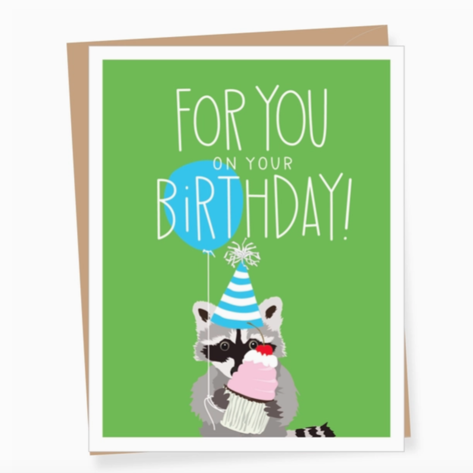 Greeting Cards - Birthday For You Raccoon With Cupcake Birthday