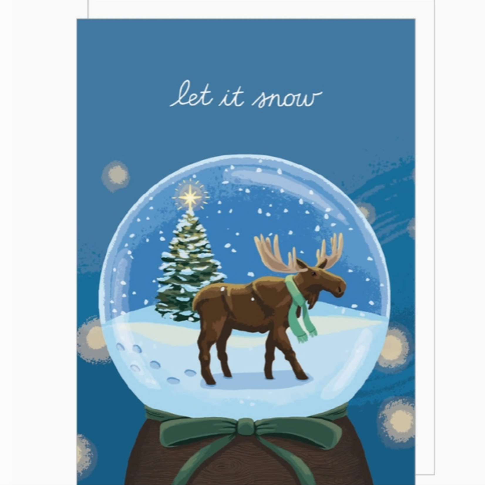 Greeting Cards - Christmas Moose Snow Globe Holiday