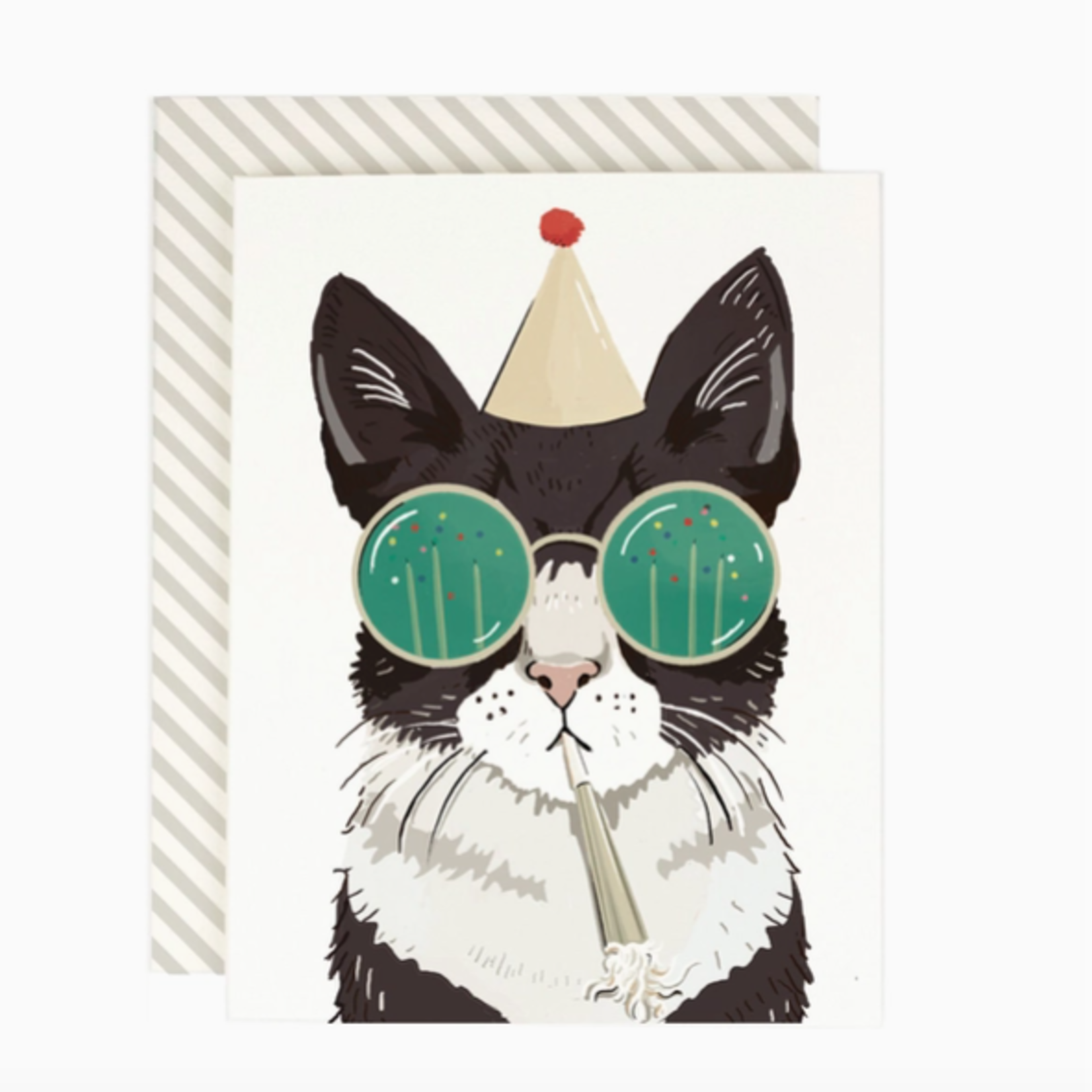 Greeting Cards - Birthday Birthday Party Cat