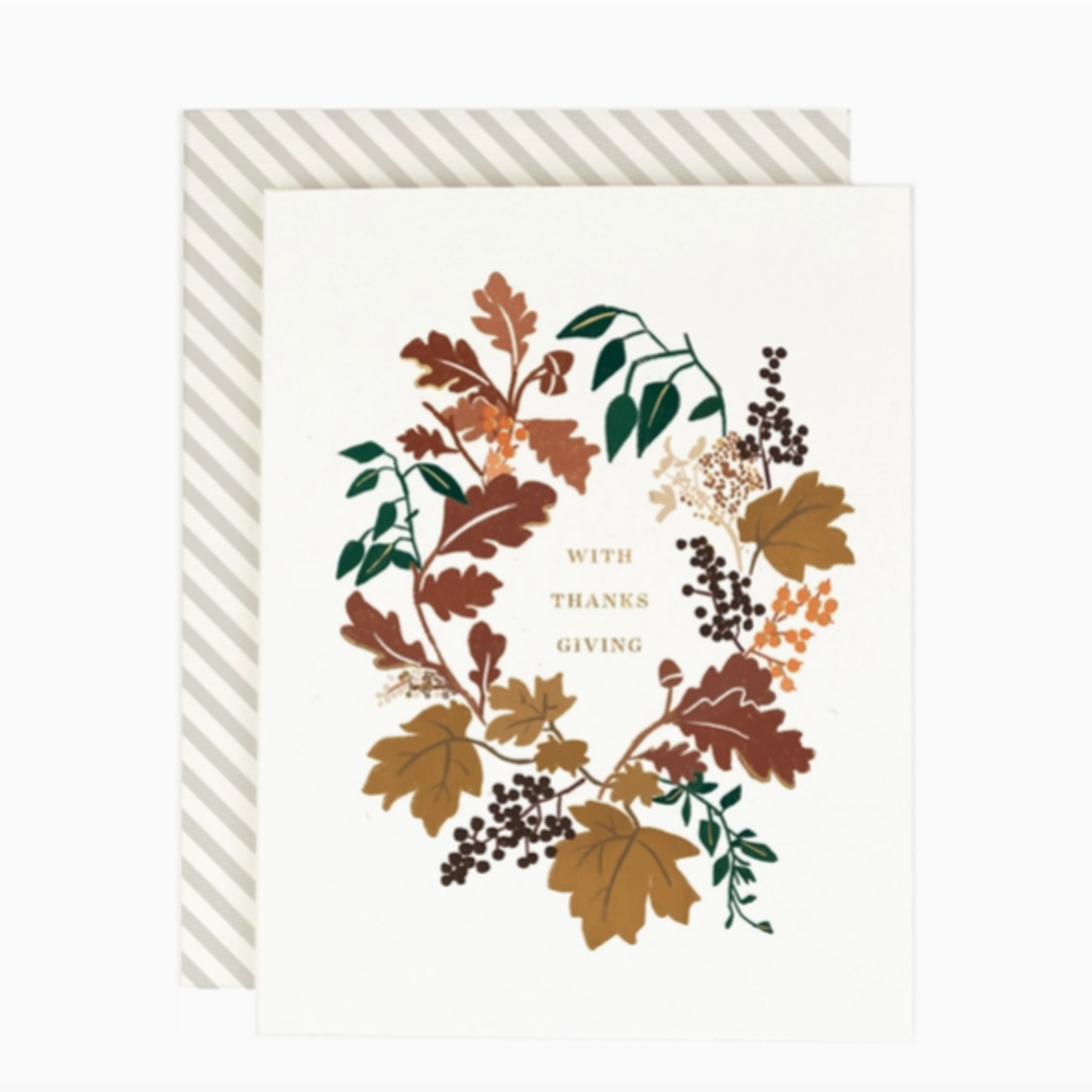 Greeting Cards - Thanksgiving With Thanksgiving Foliage