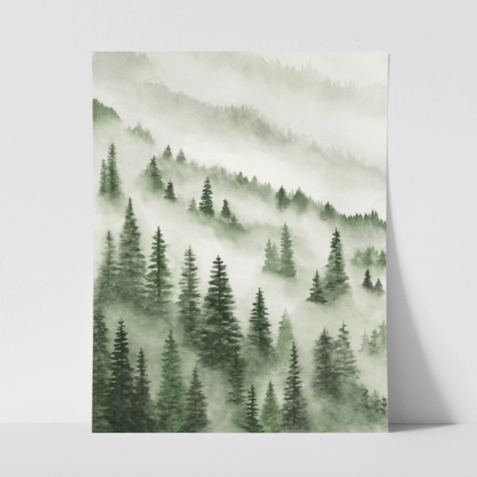 Prints Green Trees Above The Fog 1 11x14