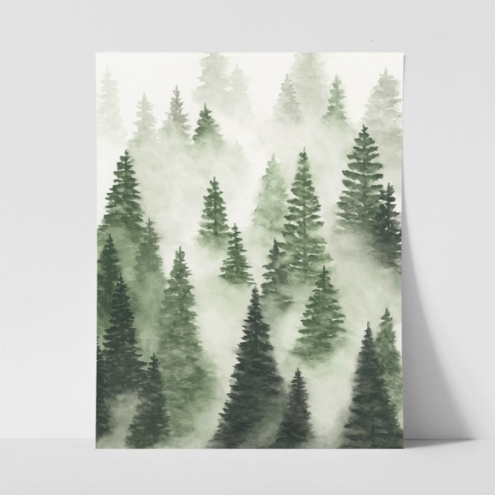 Prints Green Trees Above The Fog 2 11x14