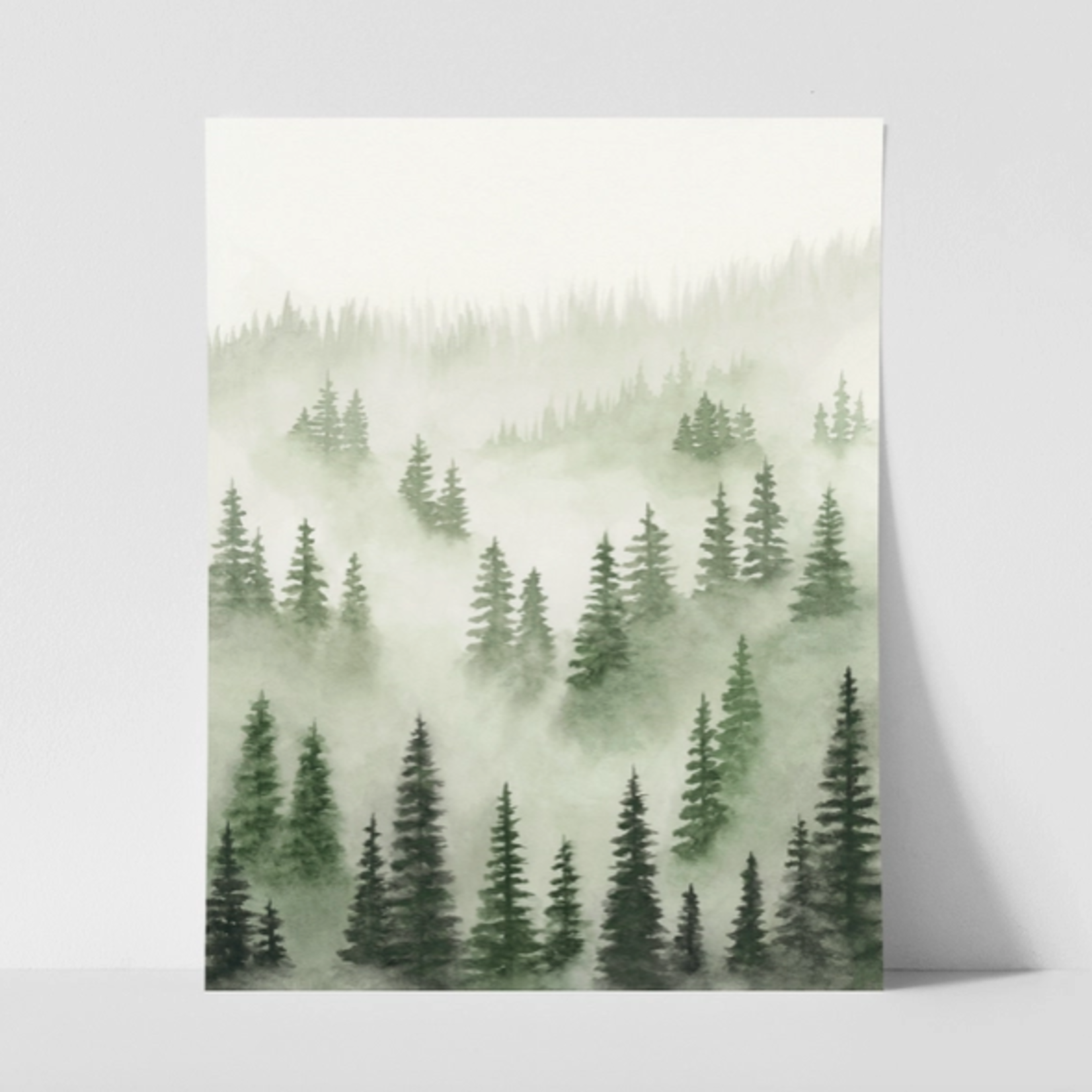Prints Green Trees Above The Fog 3 11x14