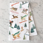 Tea Towels Holiday Ski Dogs Kitchen Towel
