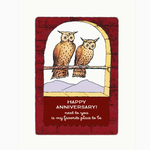 Greeting Cards - Anniversary Side By Side Owls Anniversary