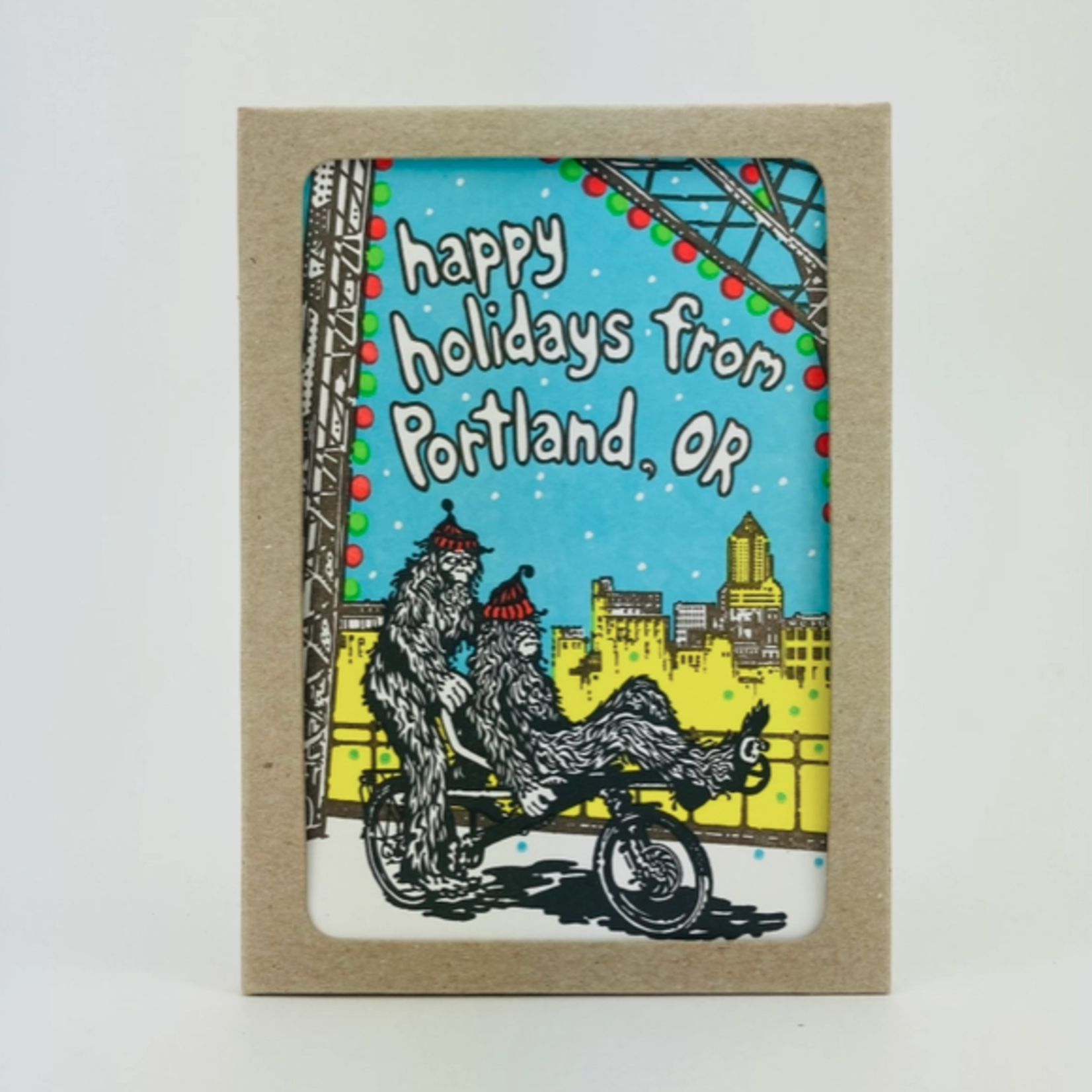 Greeting Cards - Christmas Sasquatch Couple From Portland Christmas Box of 6