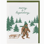 Greeting Cards - Christmas Merry Sasquatch Holiday