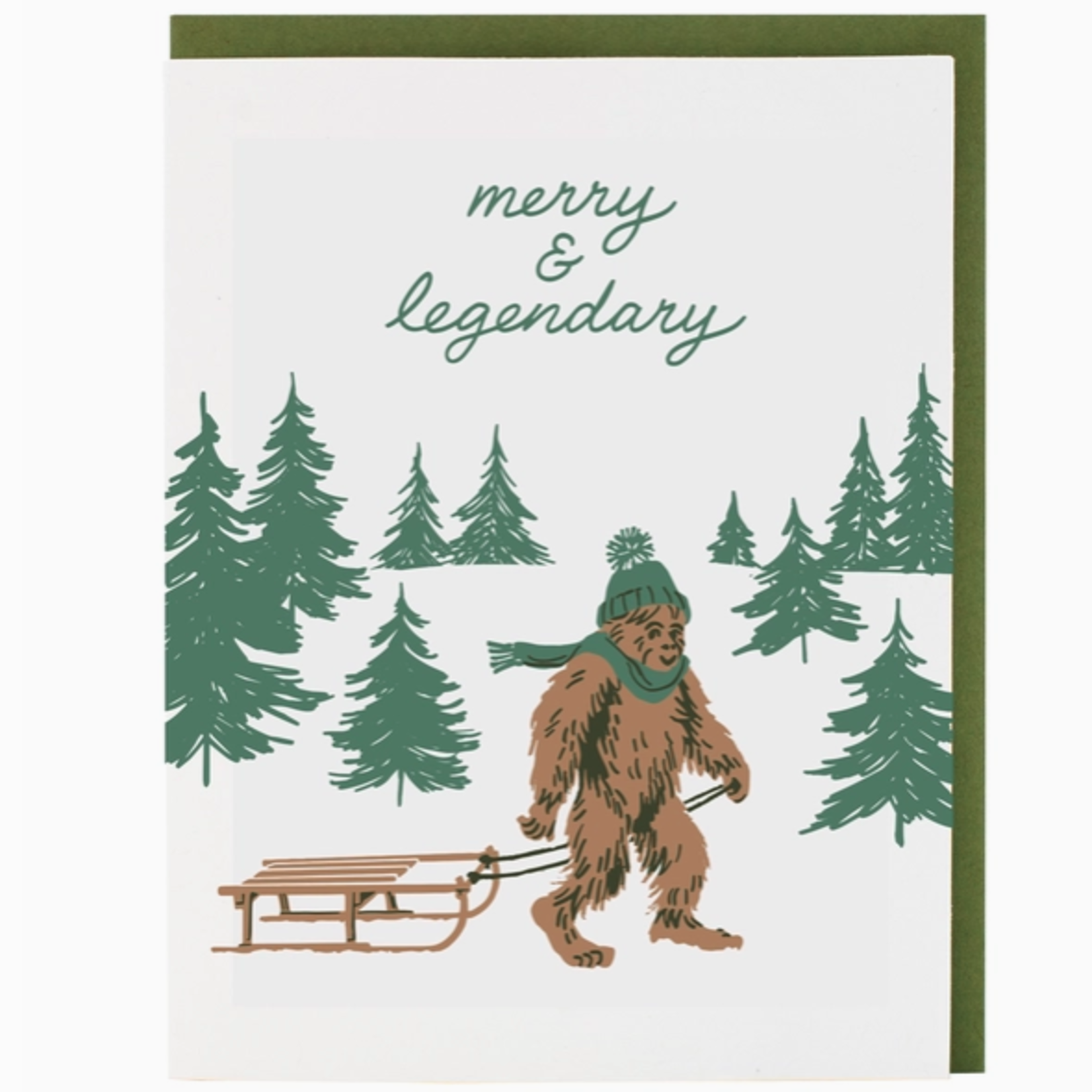 Greeting Cards - Christmas Merry Sasquatch Holiday
