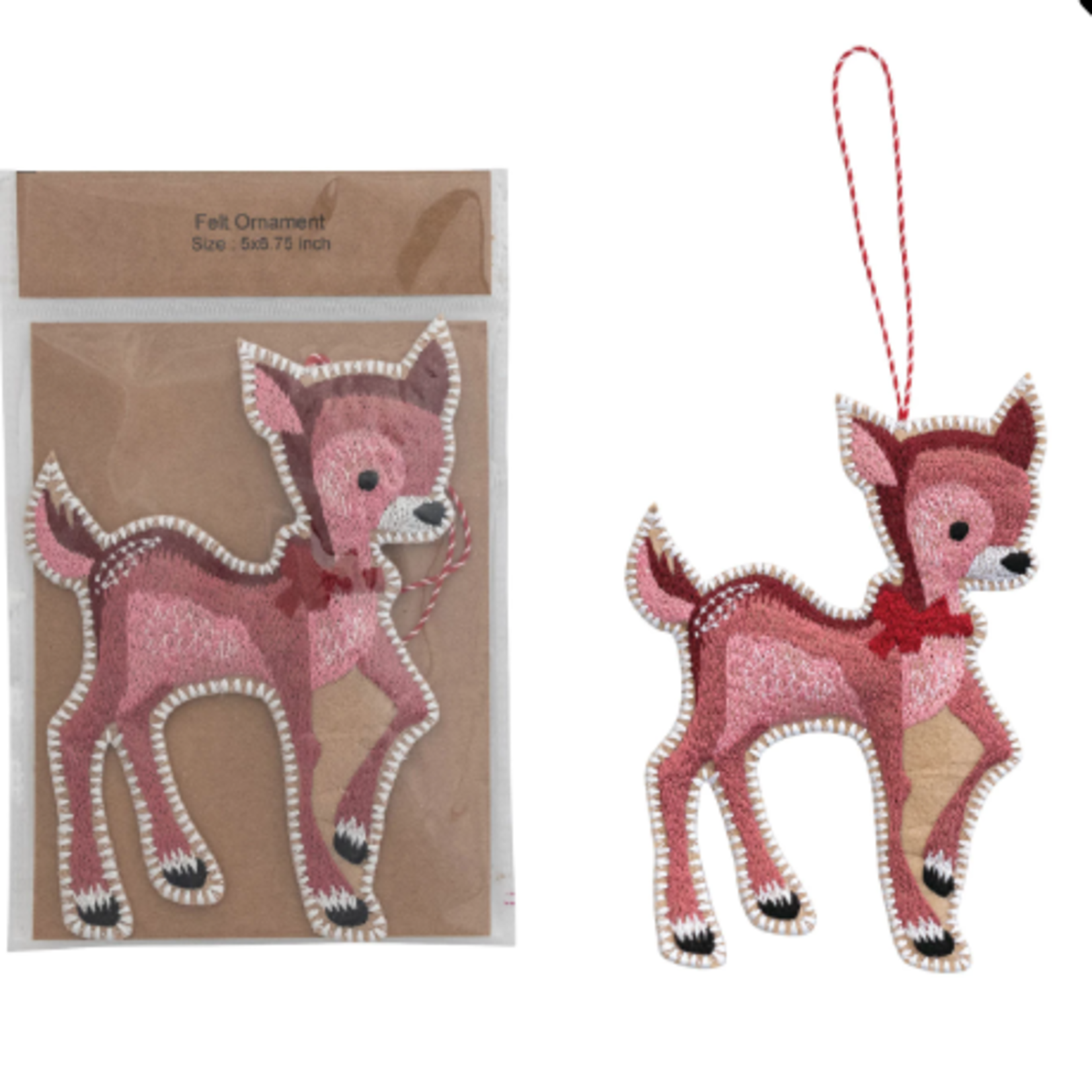 Ornaments - Embroidered Embroidered Retro Deer Ornament