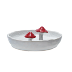 Trinket Dish Hand-painted Stoneware Mushroom Dish
