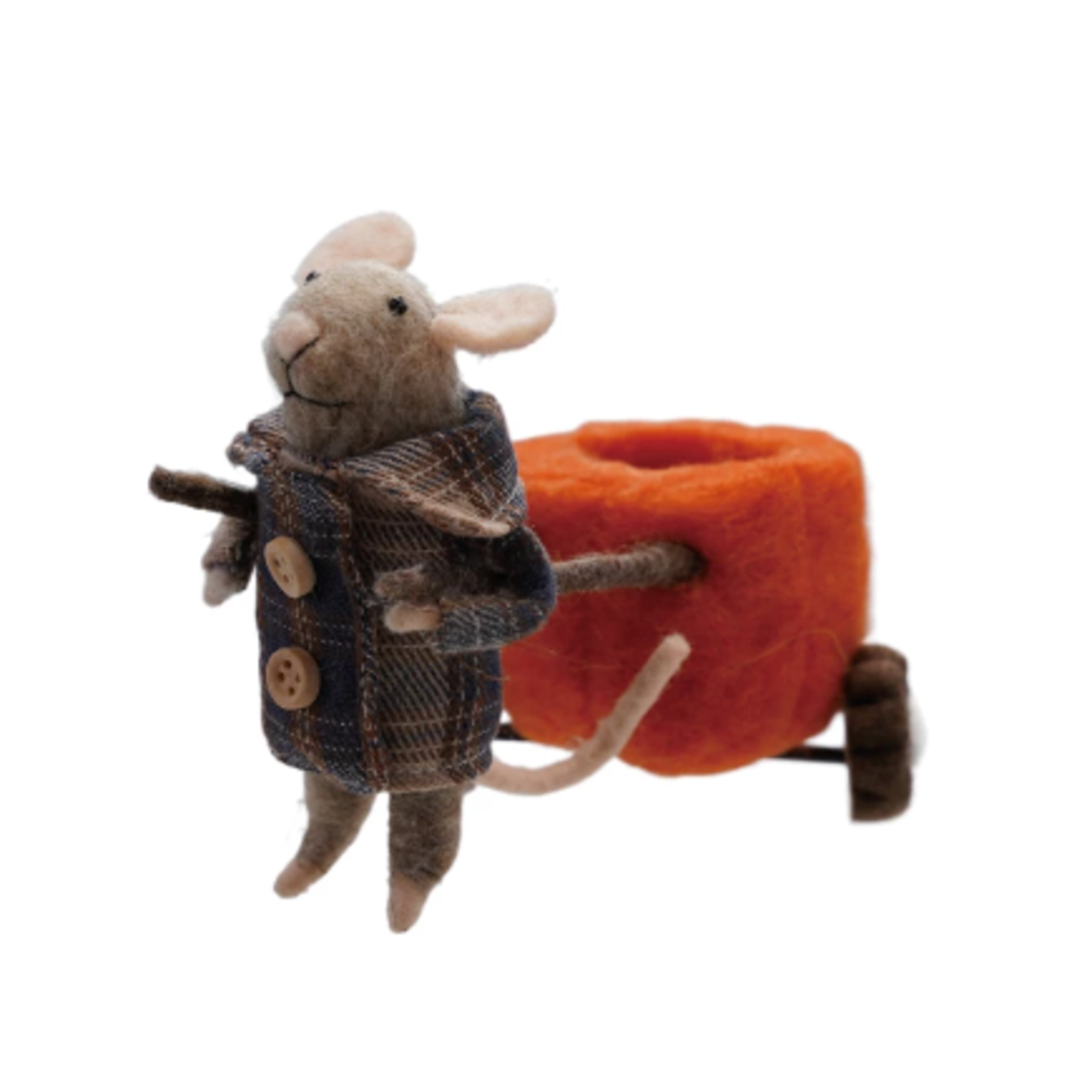 Ornaments - Felt Pumpkin Harvest Mouse