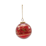 Ornaments Red & Gold Botanical Glass Ornament