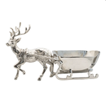 Centerpieces Aluminum Reindeer & Sleigh Bowl