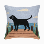 Pillows - Hooked Dog On Dock Pillow