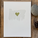 Greeting Cards - Local Oregon! Green Heart