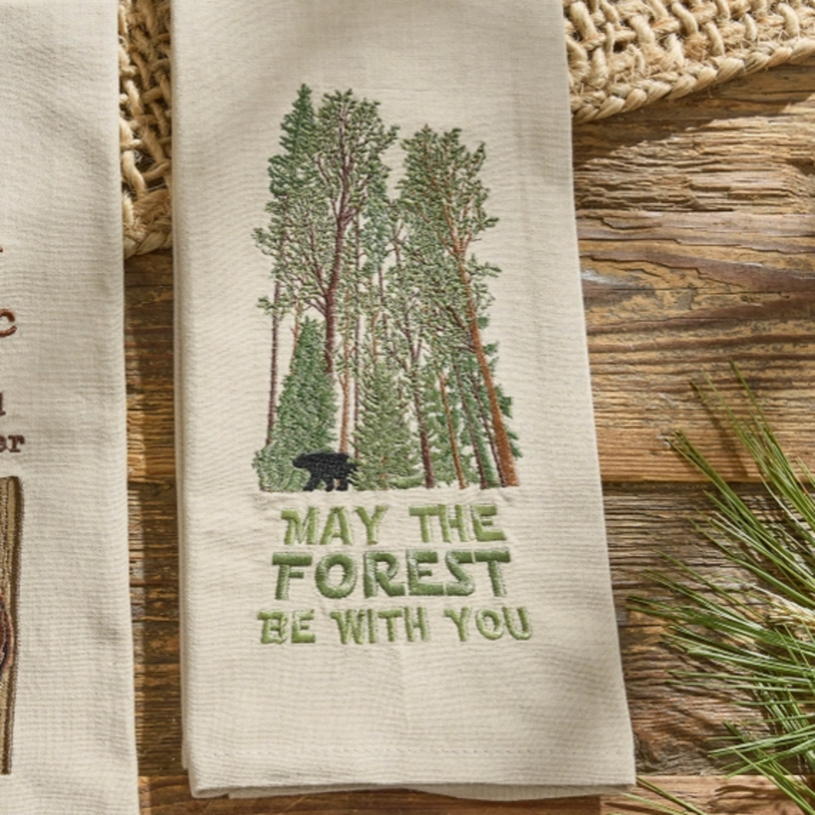Tea Towels - Embroidered May The Forest Be With You Towel