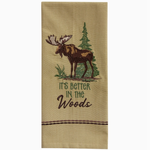 Tea Towels - Embroidered It's Better In The Woods Moose Towel