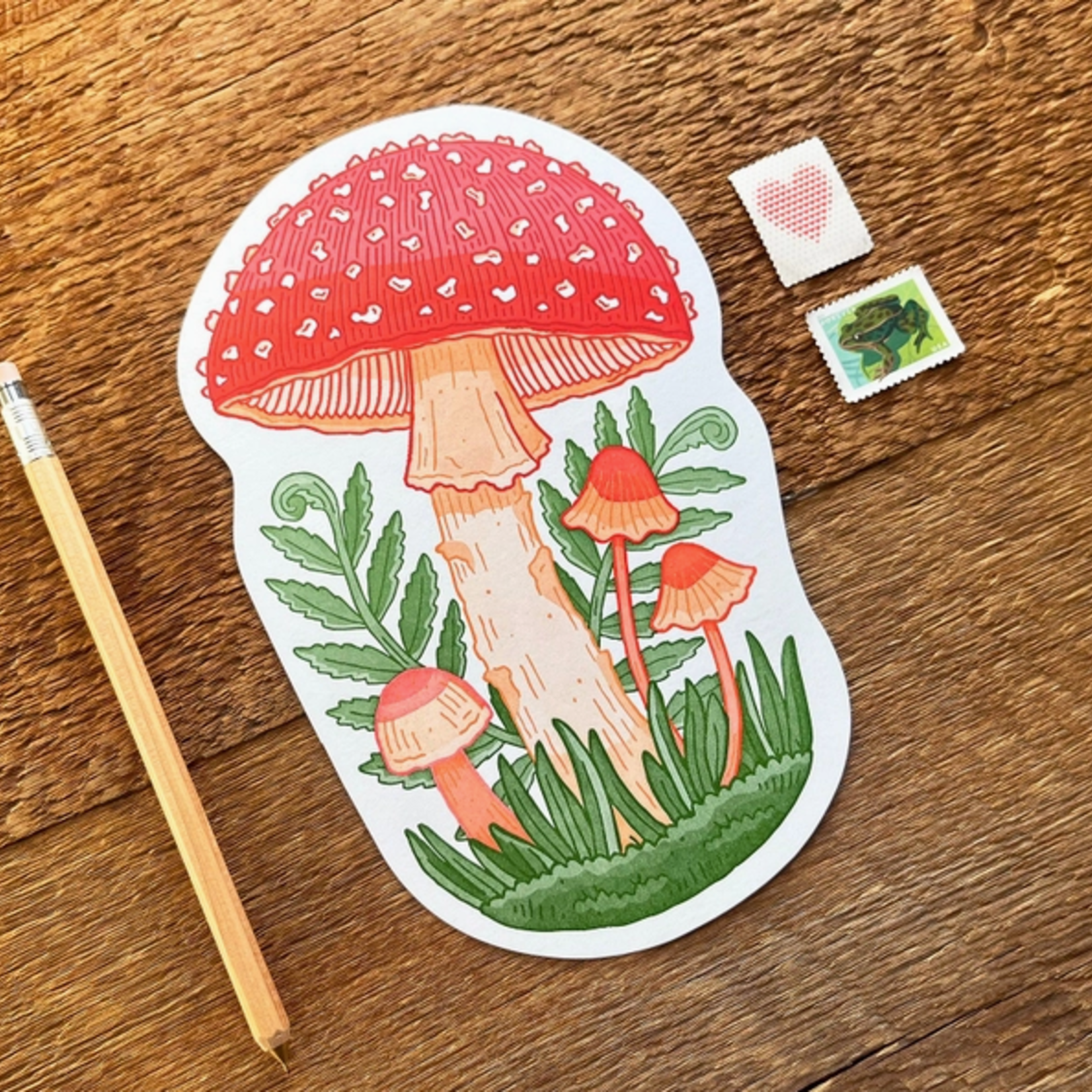 Postcards Mushroom Die Cut Postcard