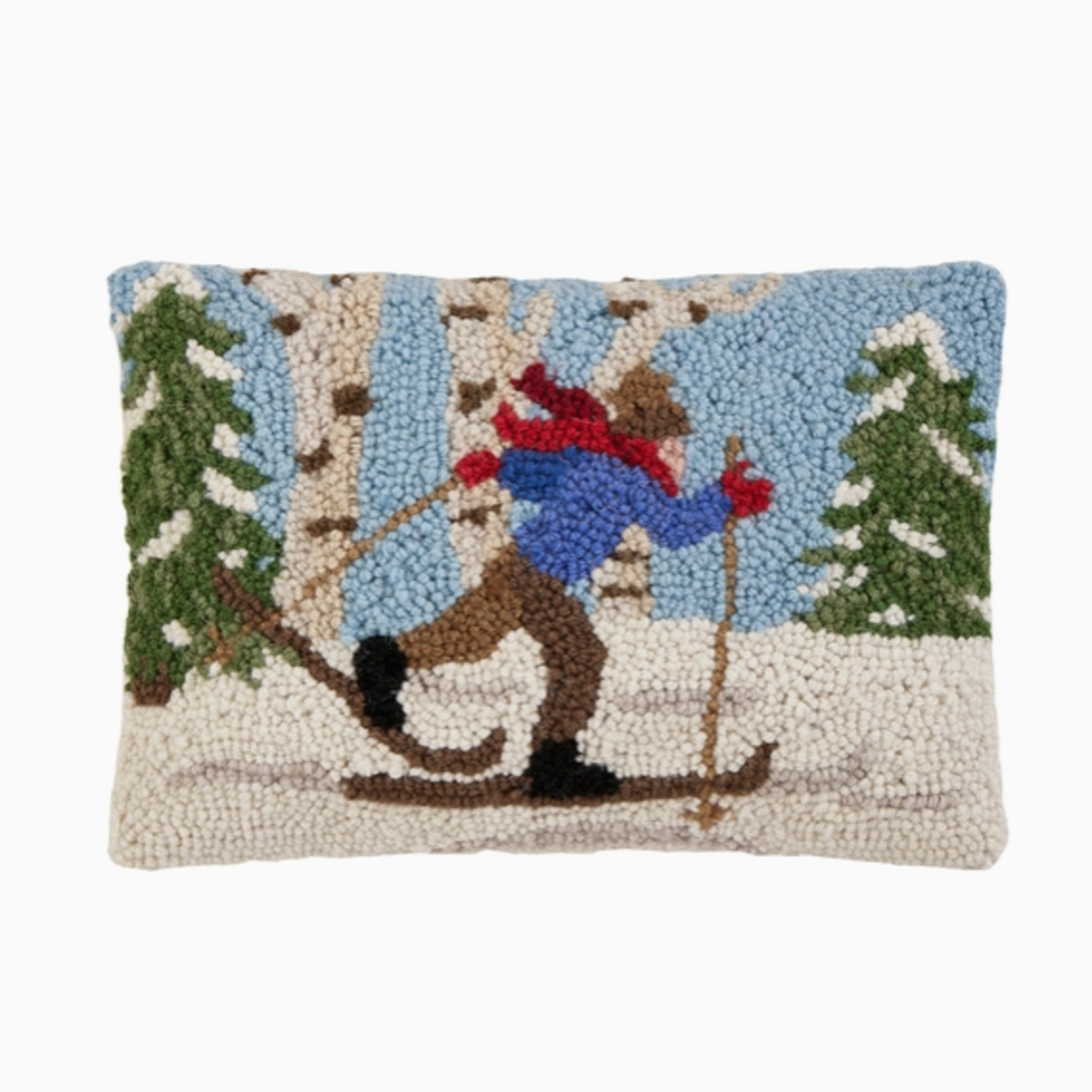Pillows - Hooked Cross Country Skier Pillow