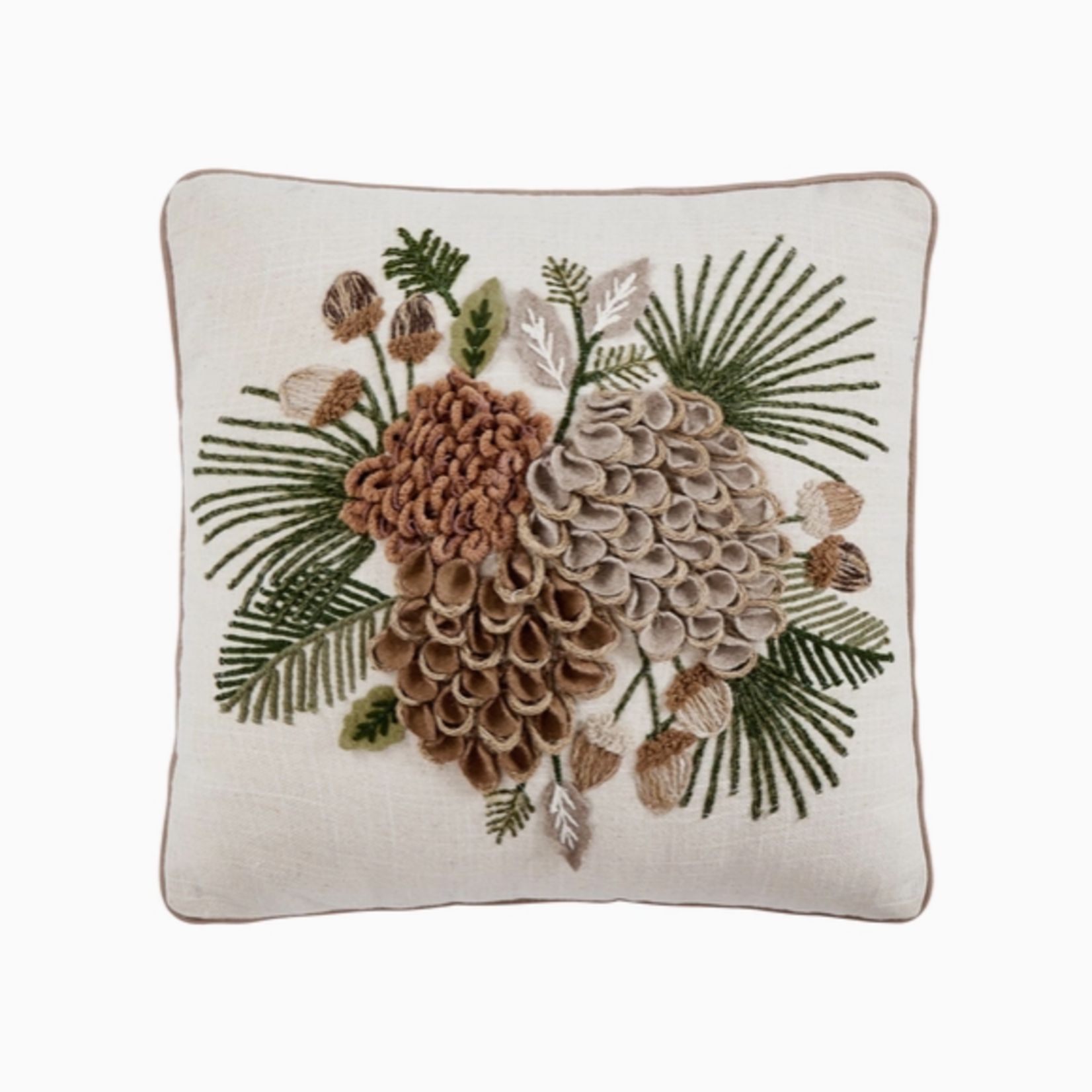 Pillows - Embroidered Pine Cluster Embroidered Pillow