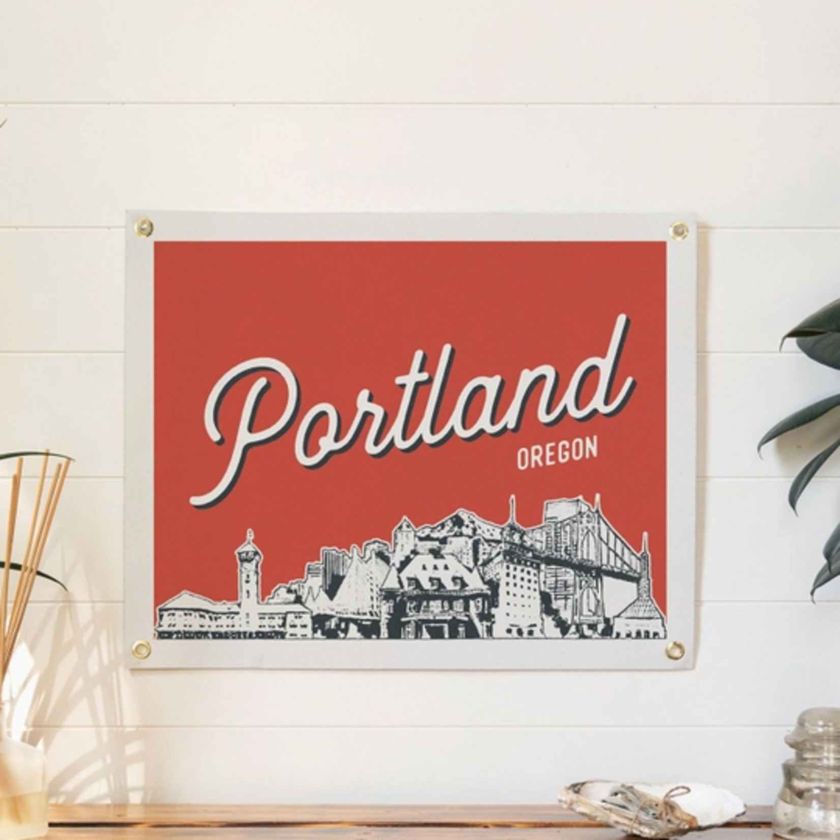 Pennants Portland Red Skyline Banner FINAL SALE