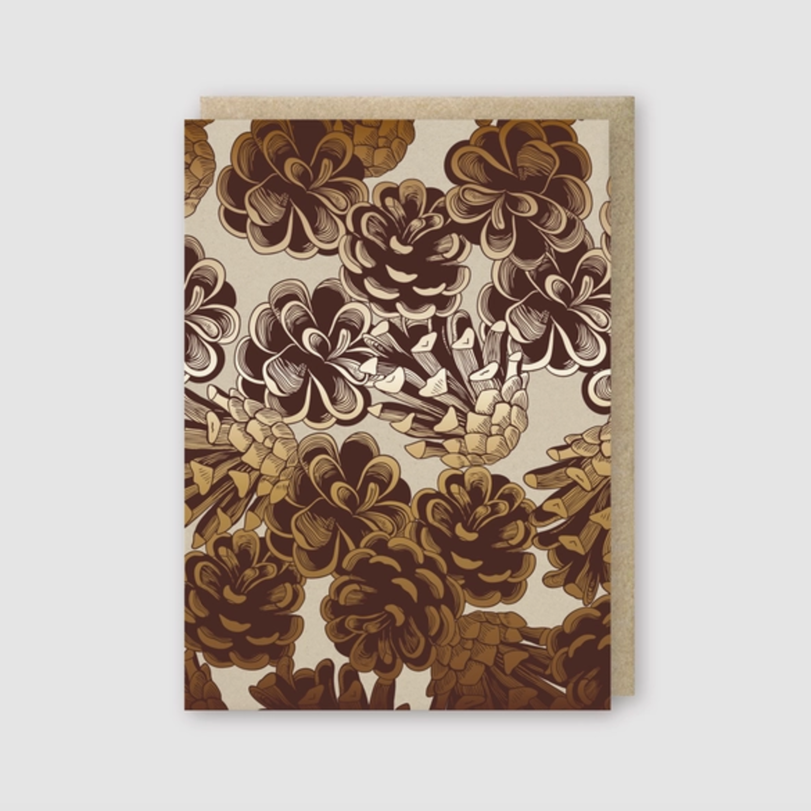 Greeting Cards - General Pinecones Copper Foil