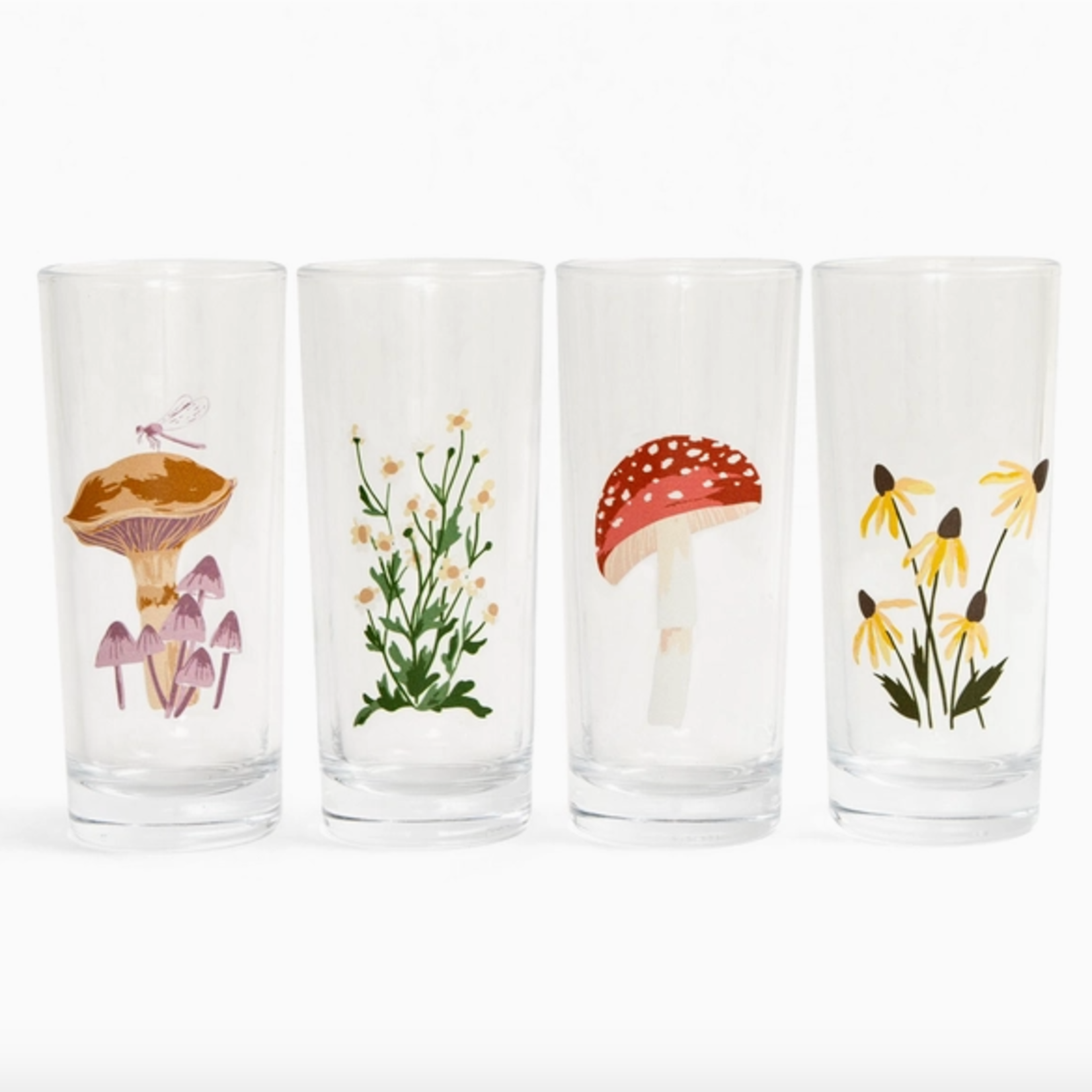 Glassware Flora & Fauna Tall Glasses Set of 4