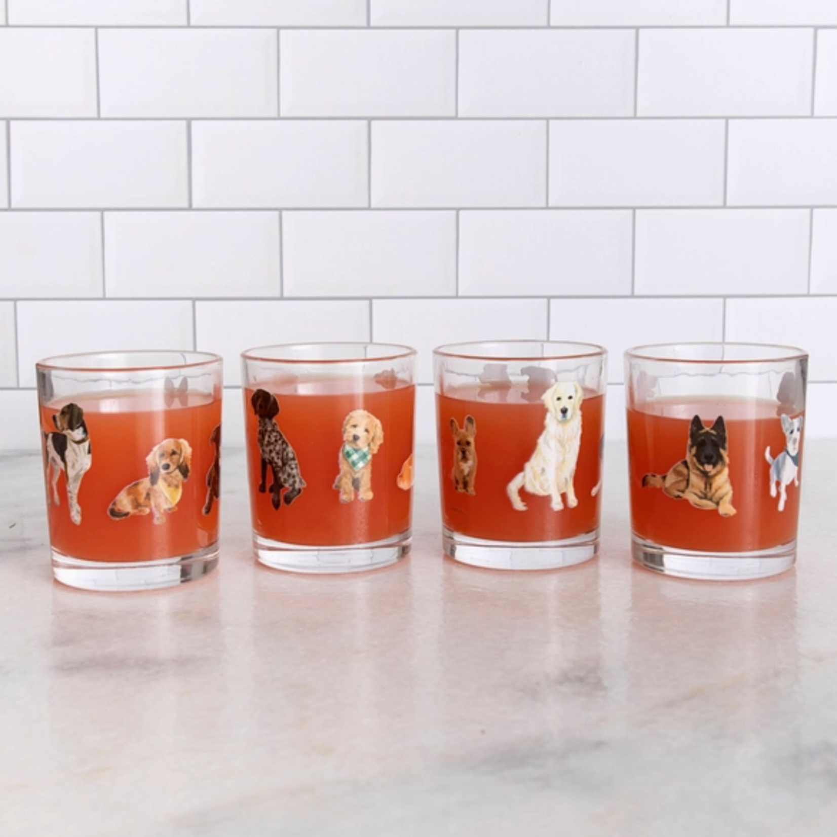 Glassware Furry Friends Short Glasses Set of 4 FINAL SALE