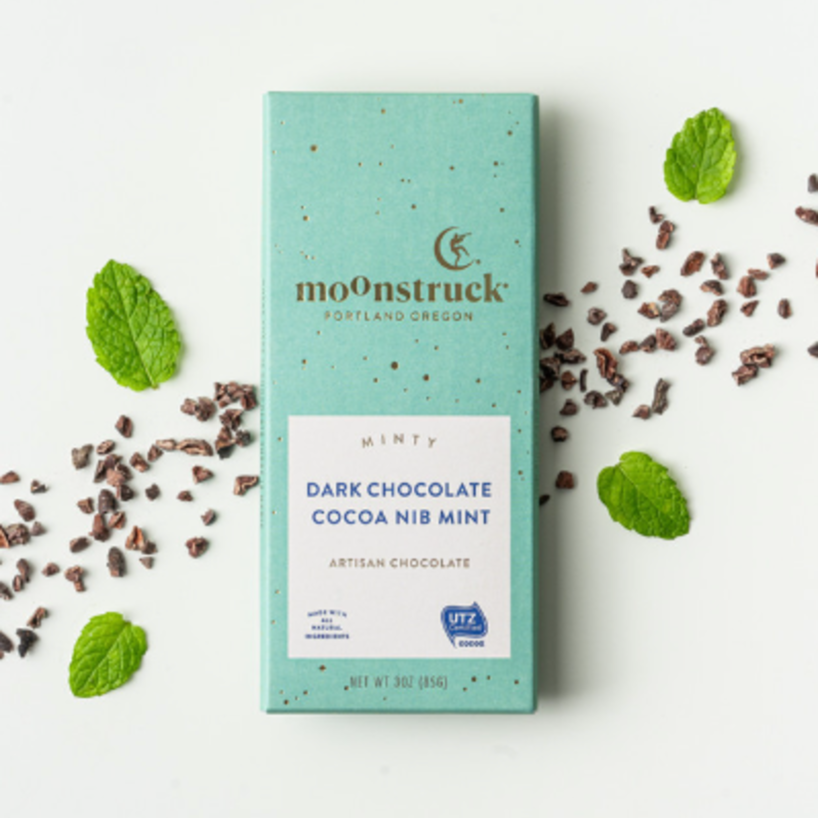 Chocolate Dark Cocoa Nib Mint Chocolate Bar