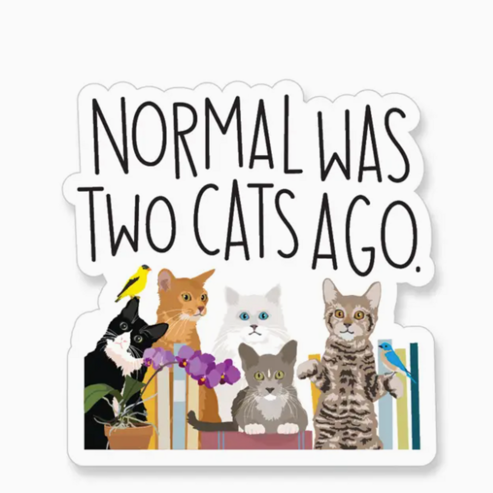 Stickers Normal Was 2 Cats Ago Sticker
