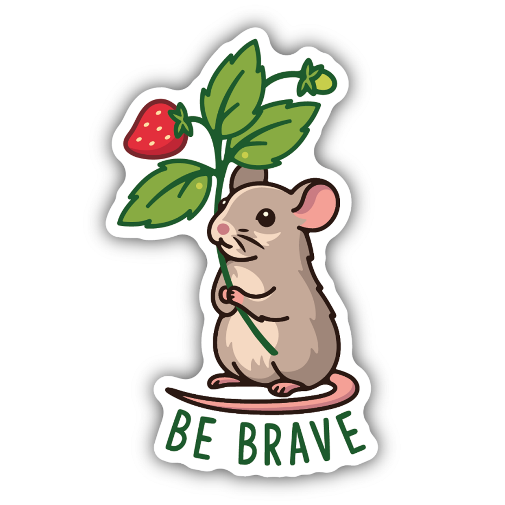 Stickers Be Brave Strawberry Mouse