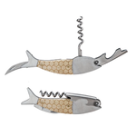 Bottle Openers Fish Oak/SS Opener & Corkscrew