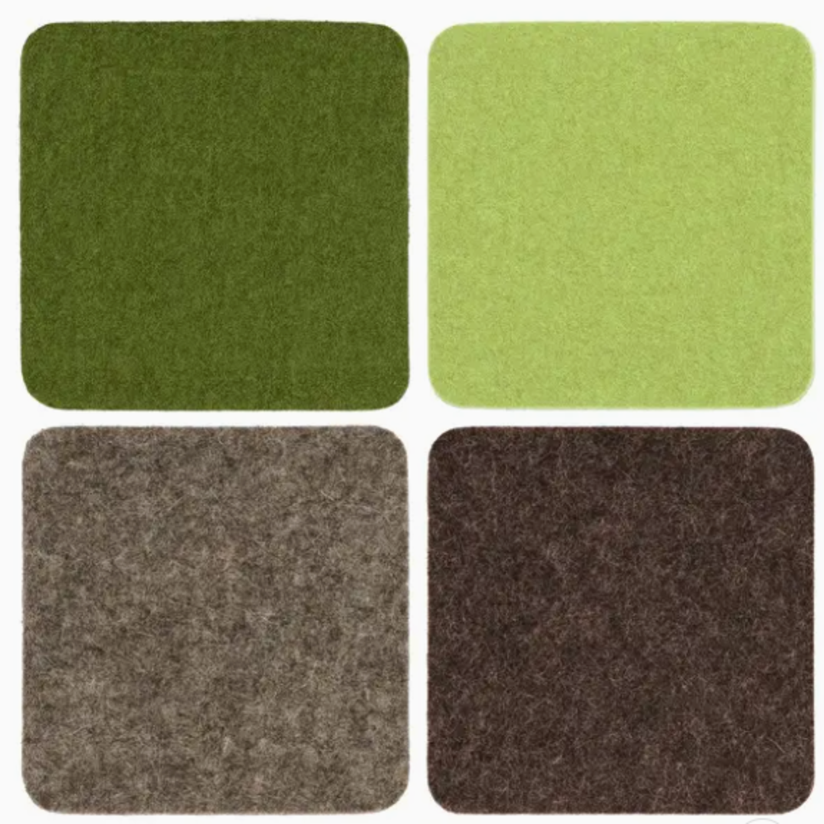 Coasters Sq Felt Coasters S/4 Forest