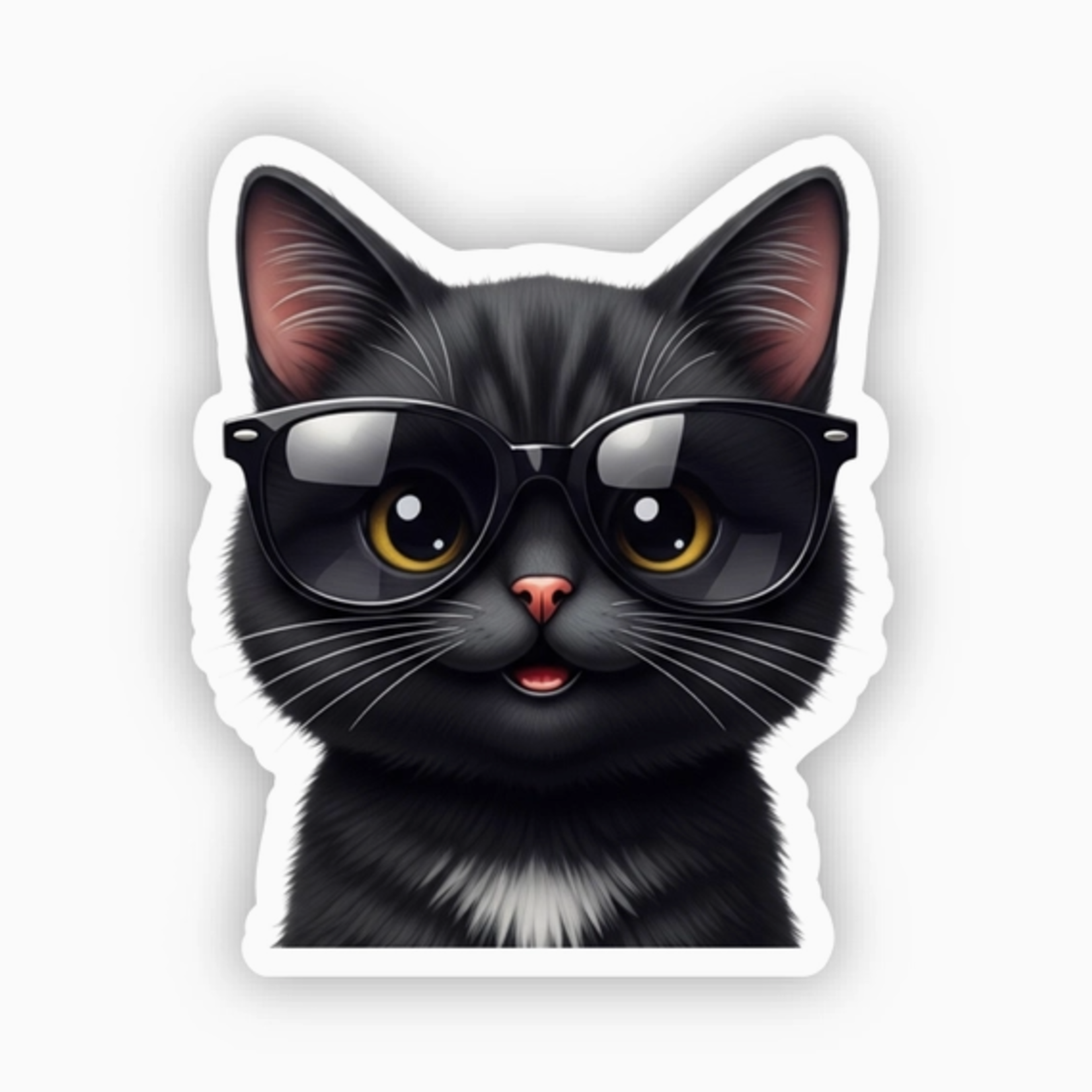 Stickers Sunglass Black Cat