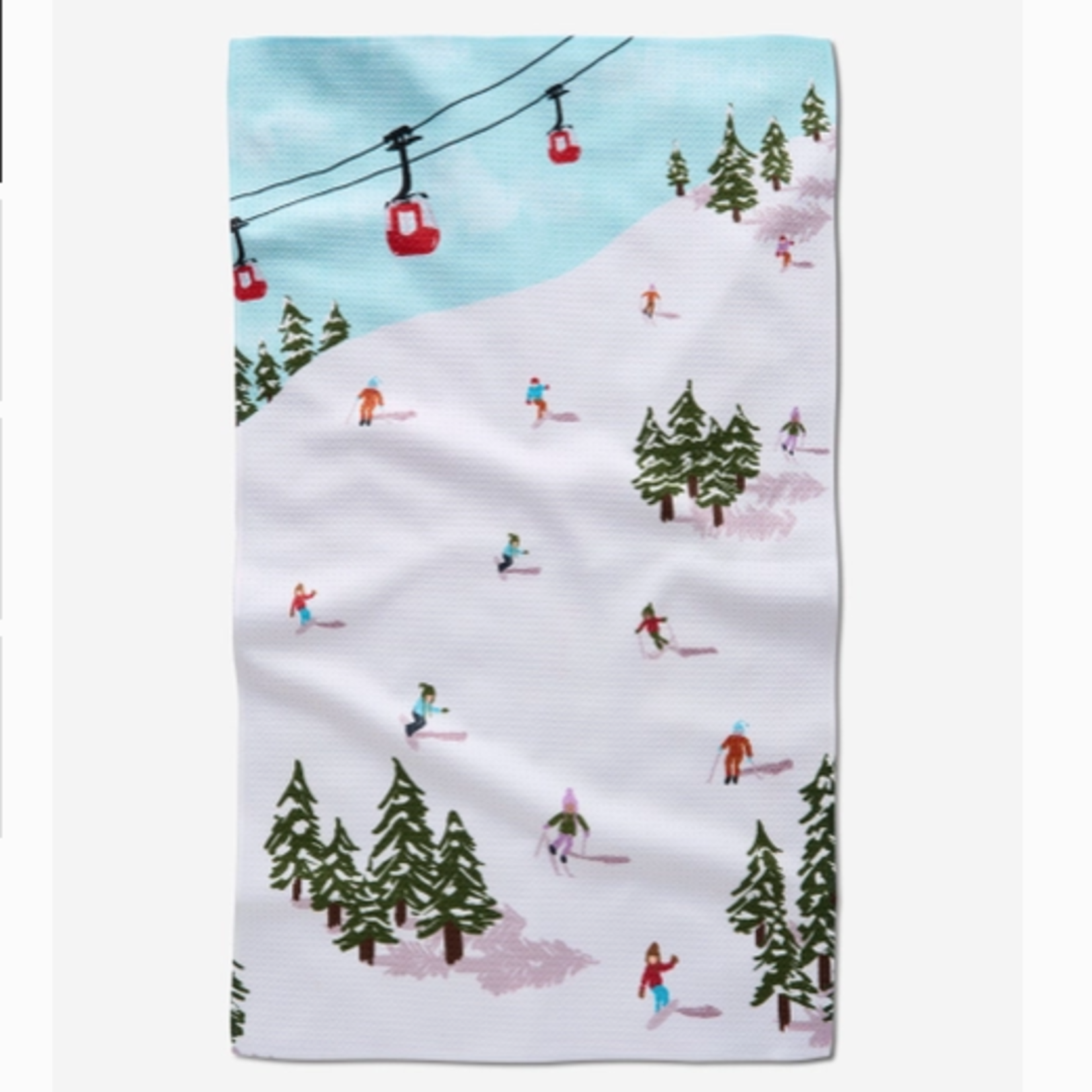 Tea Towels Winter Skiing Trip Tea Towel