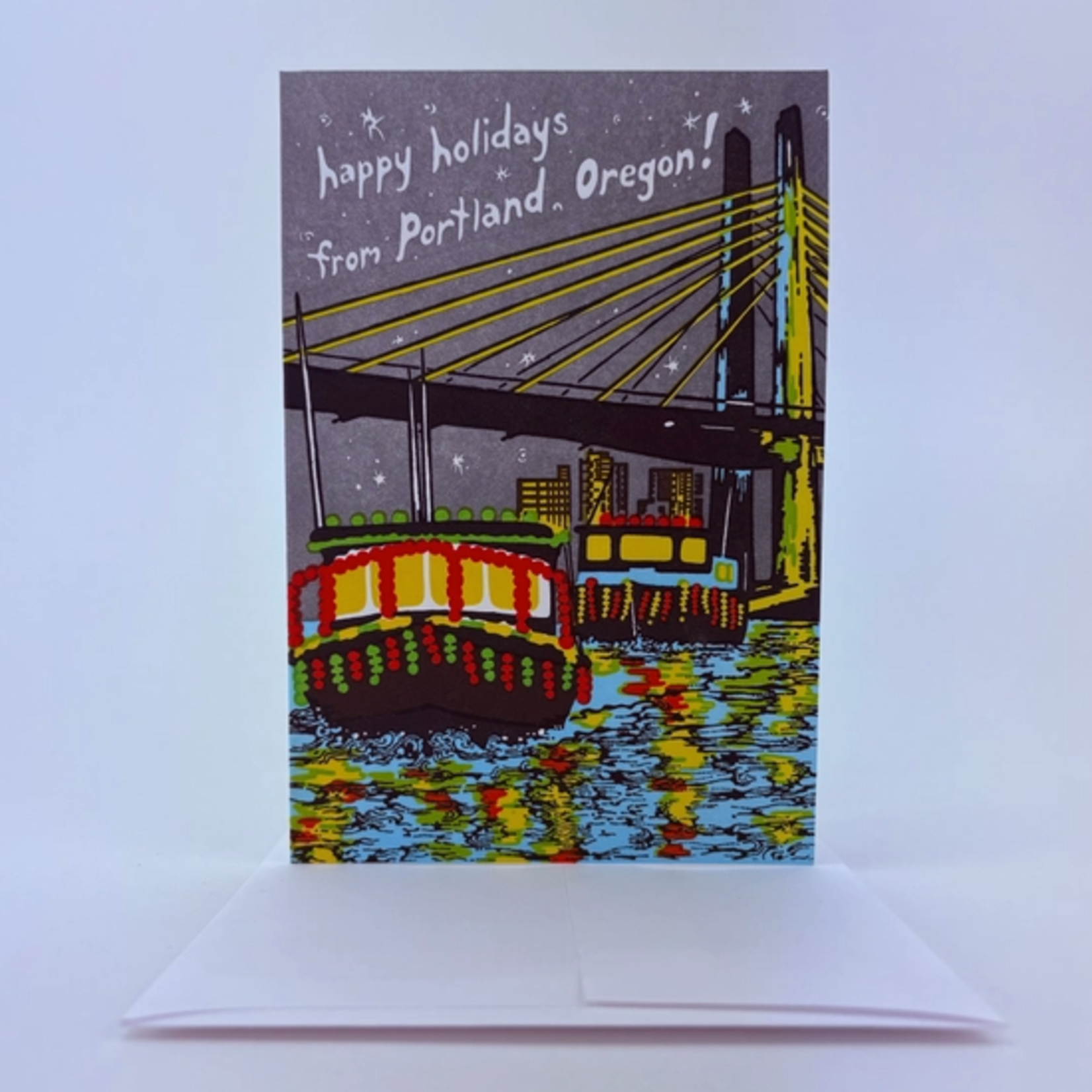 Greeting Cards - Christmas Christmas Ships Portland Oregon