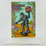 Greeting Cards - Birthday Sasquatch Riding One Wheel Birthday