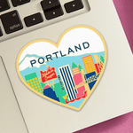 Stickers Portland Skyline Heart Sticker
