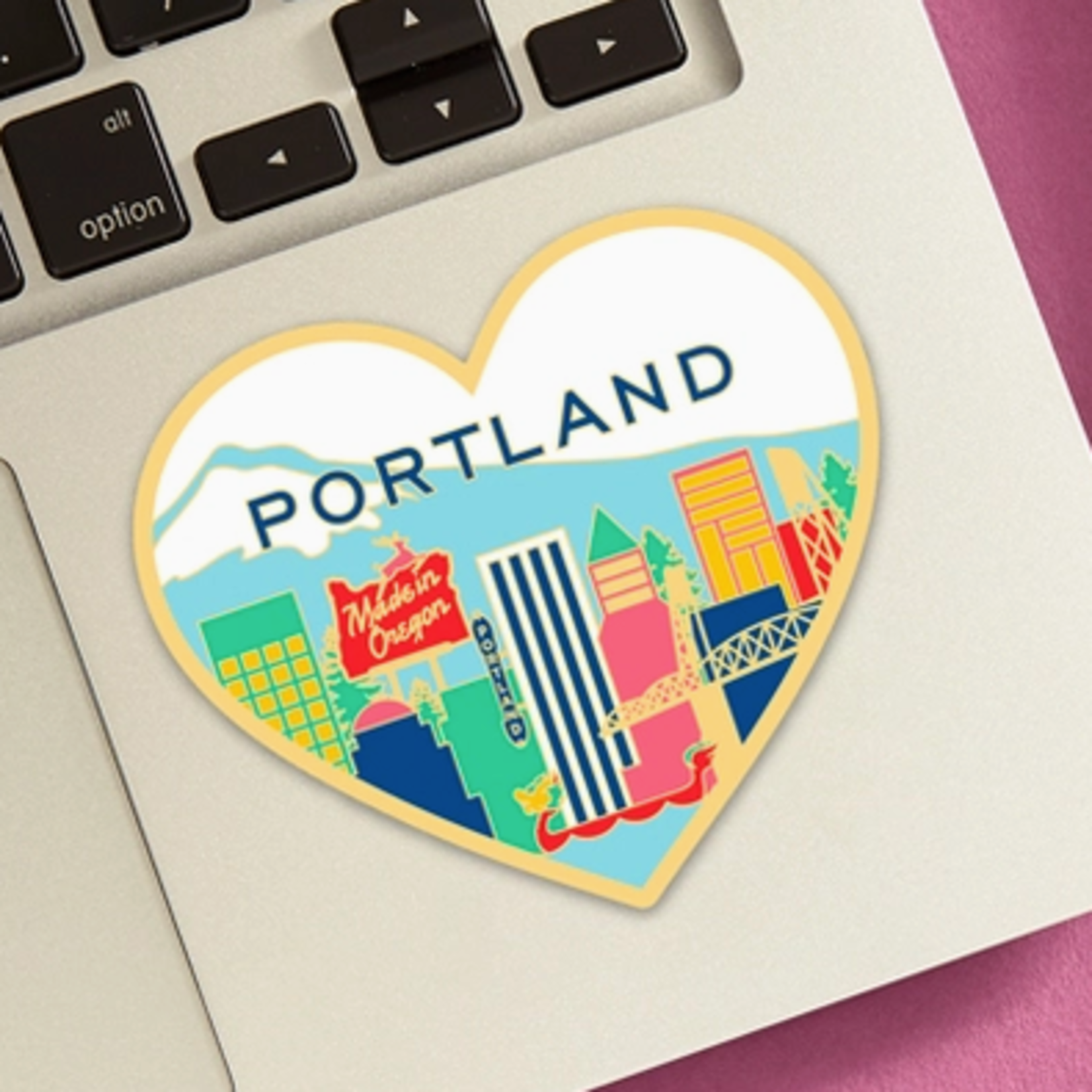Stickers Portland Skyline Heart Sticker