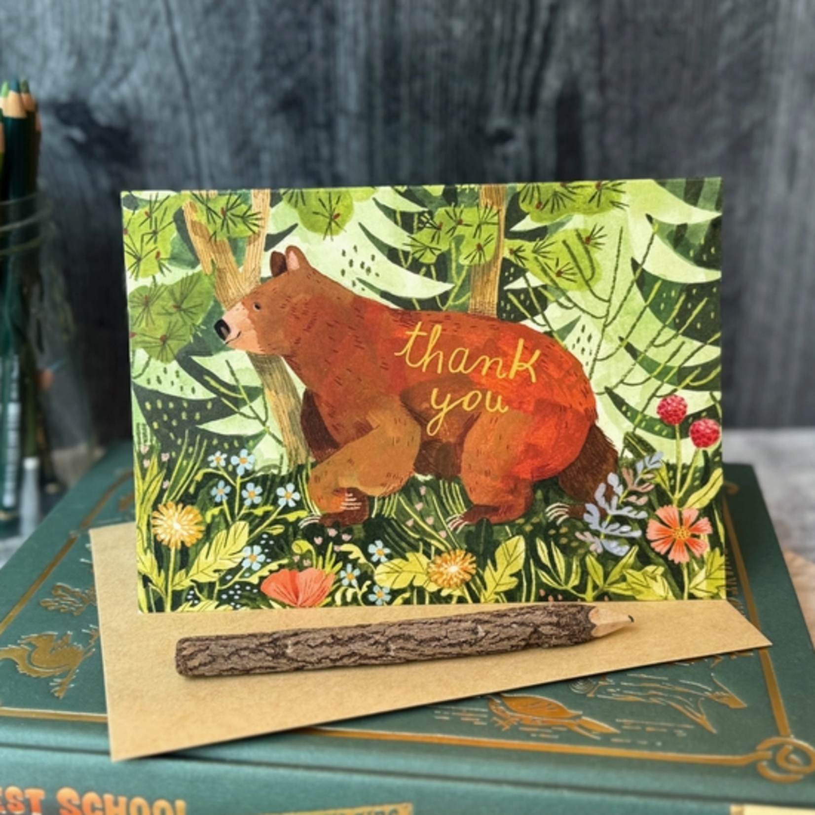 Greeting Cards - Thank You Forest Bloom Bear Thank You