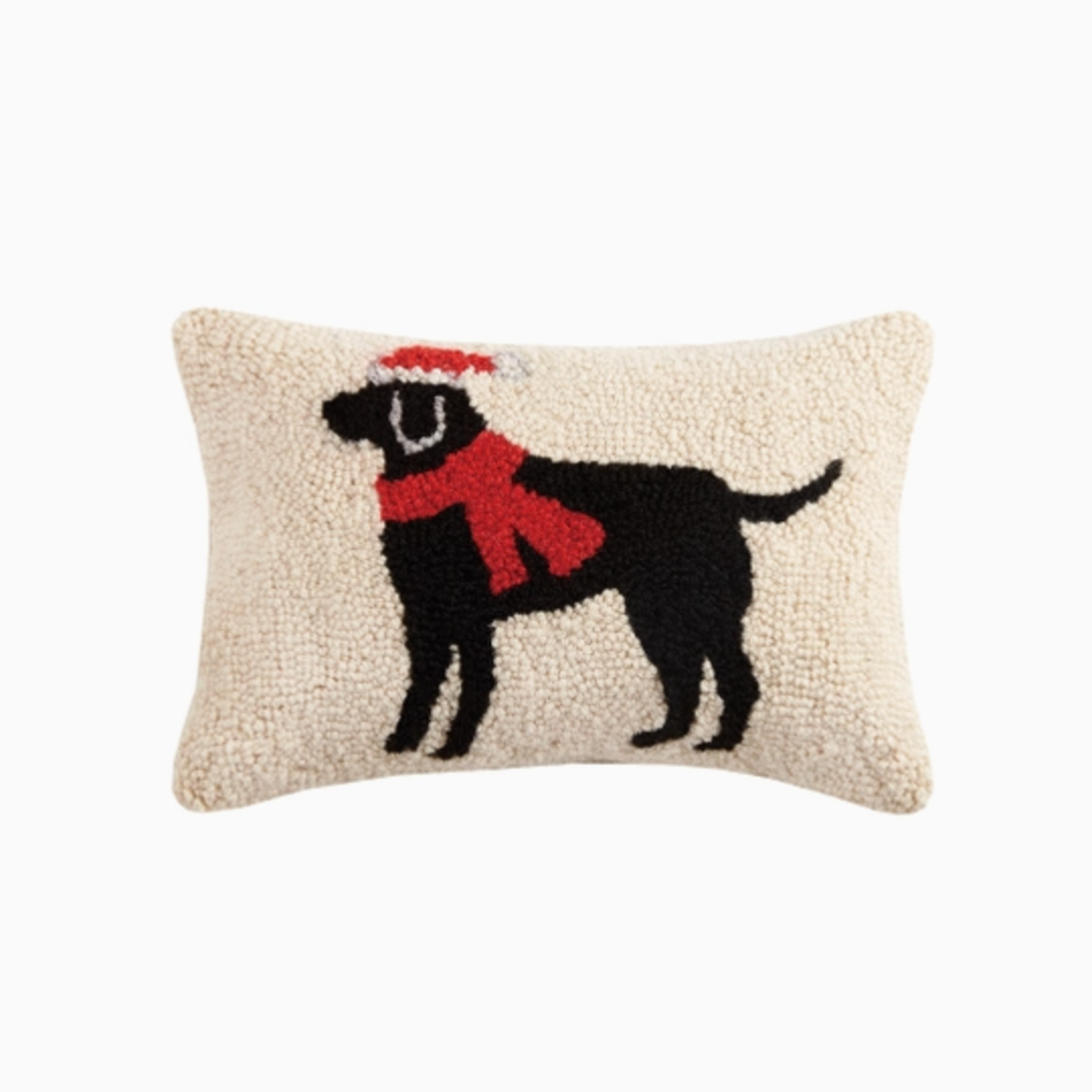 Pillows - Hooked Holiday Black Lab Pillow