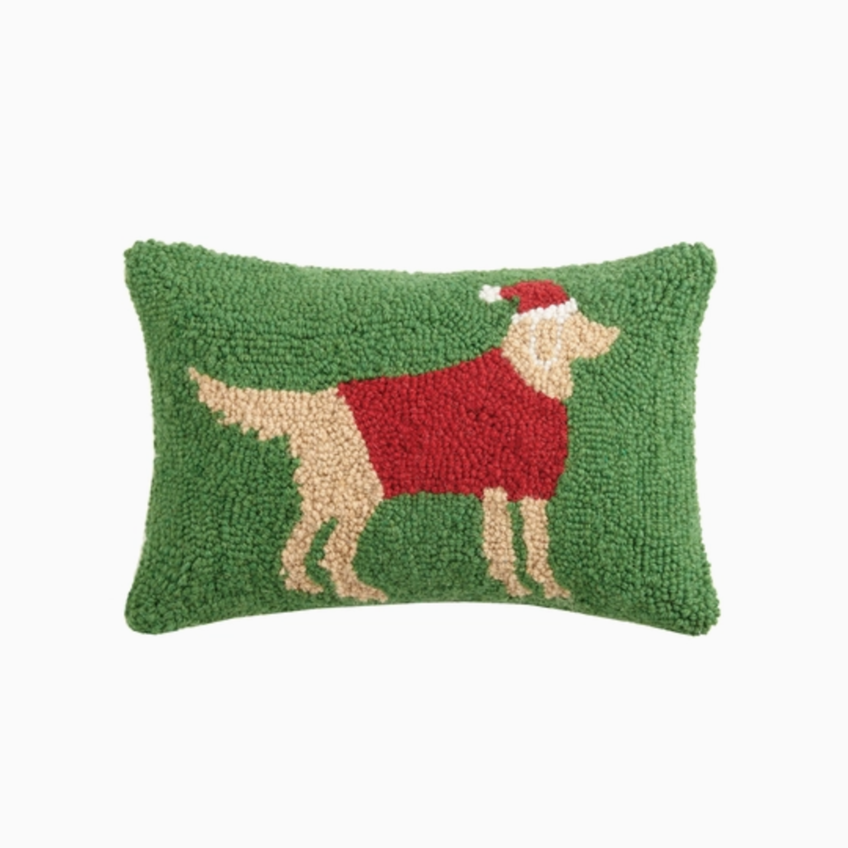 Pillows - Hooked Holiday Golden Retriever Pillow