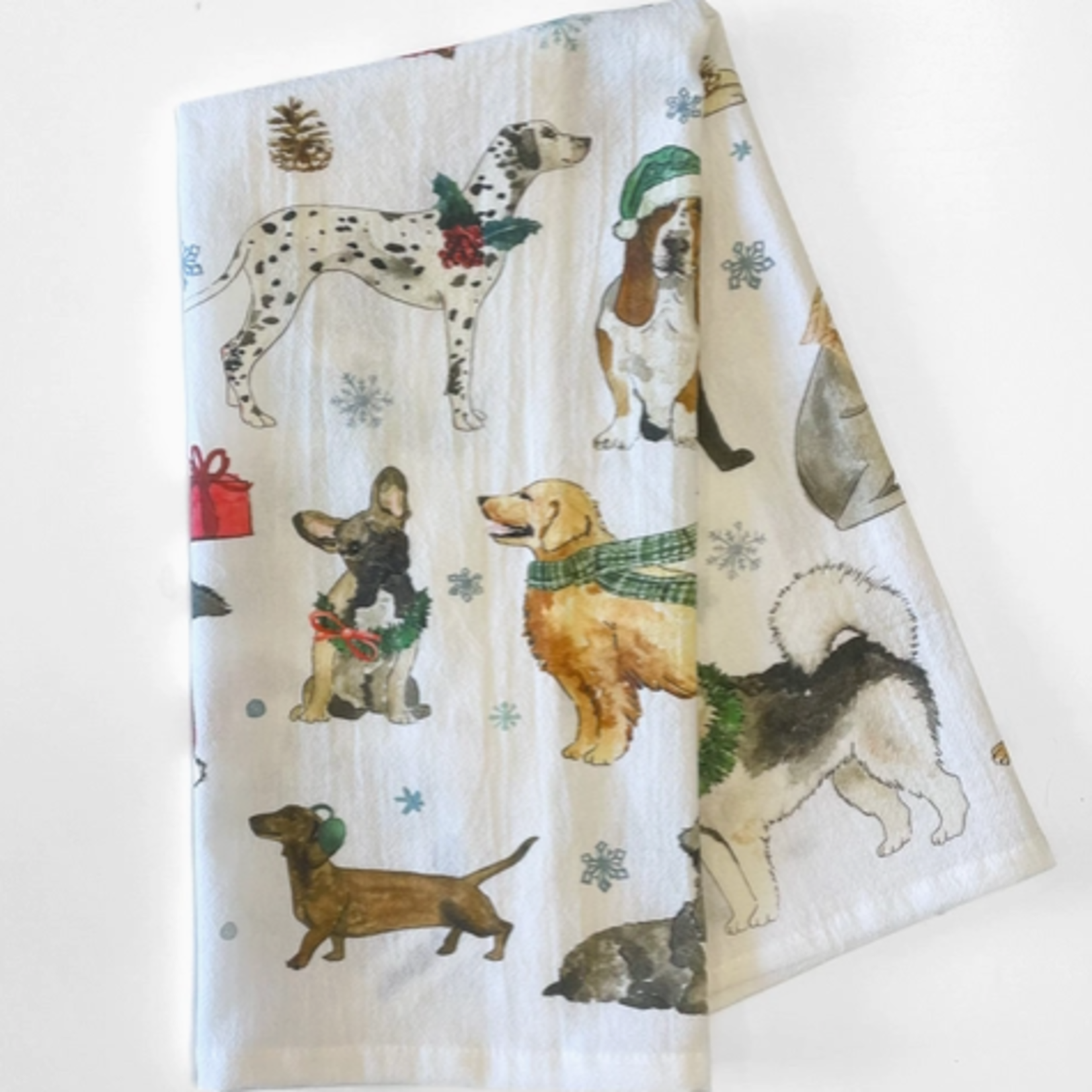 Tea Towels Cozy Christmas Dogs Kitchen Towel