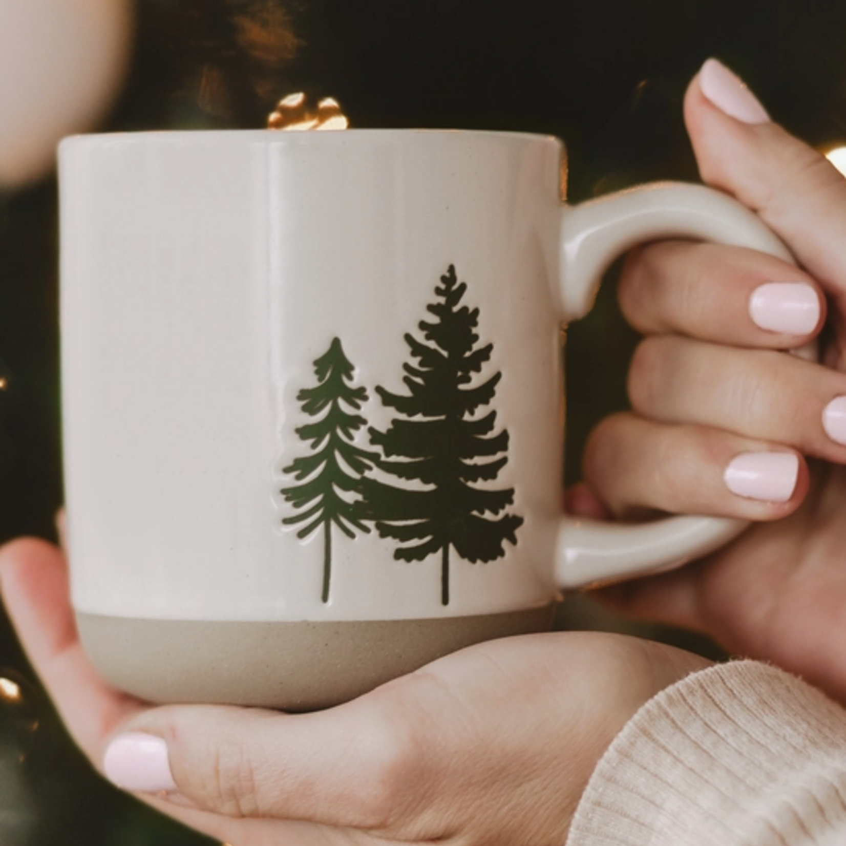 Mugs Green Trees Stoneware Mug