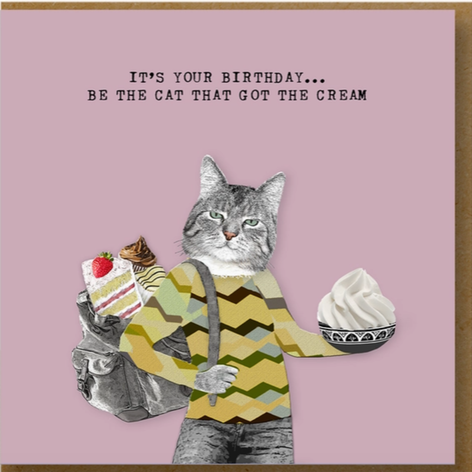 Greeting Cards - Birthday Cat Got The Cream Birthday