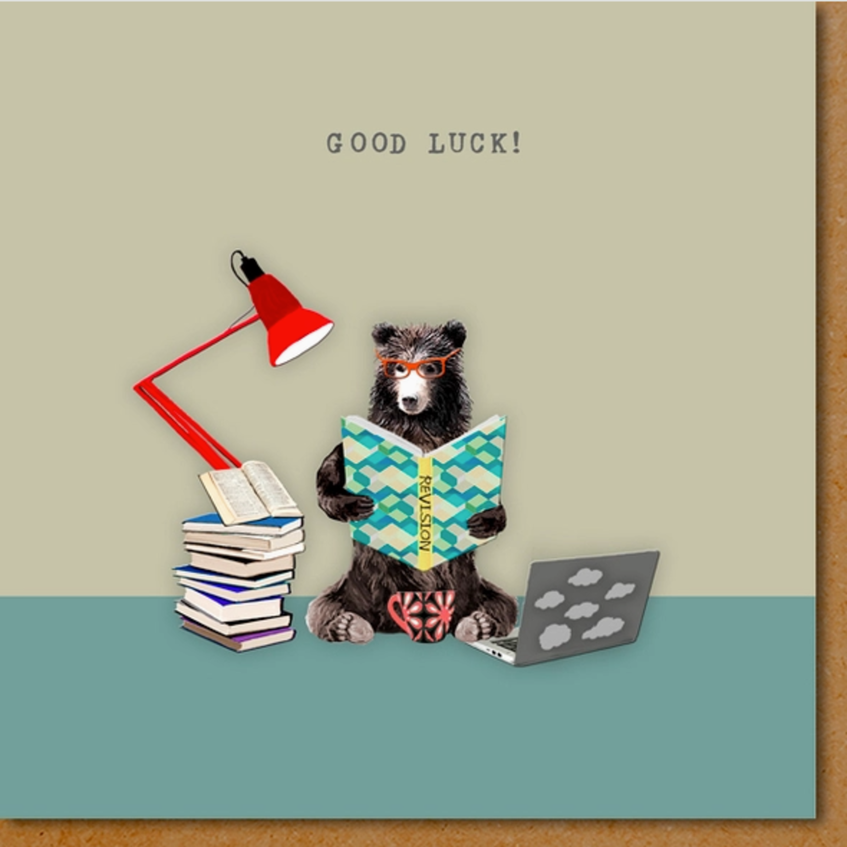 Greeting Cards - Congrats Book Bear Good Luck
