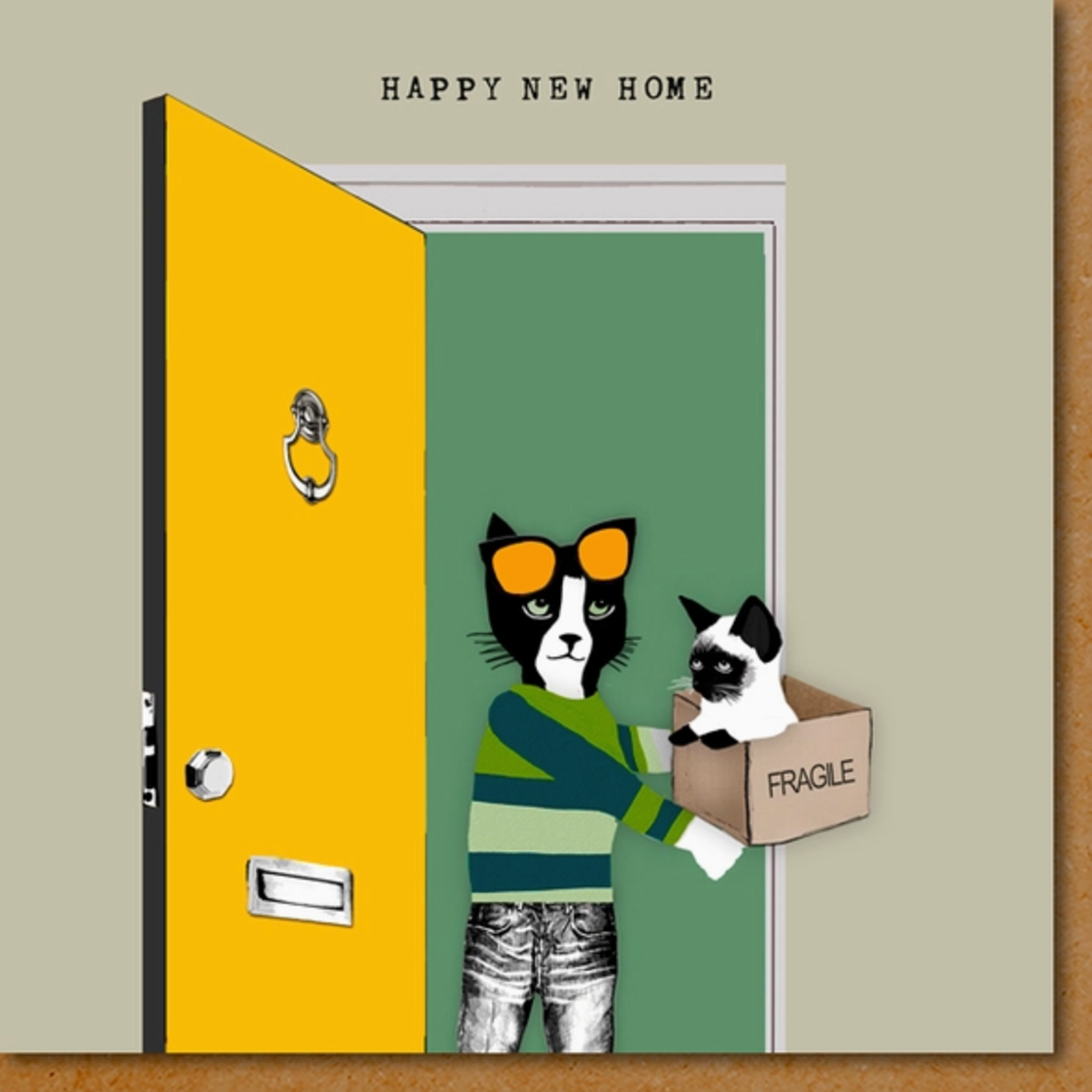 Greeting Cards - New Home Cat With Kitten New Home